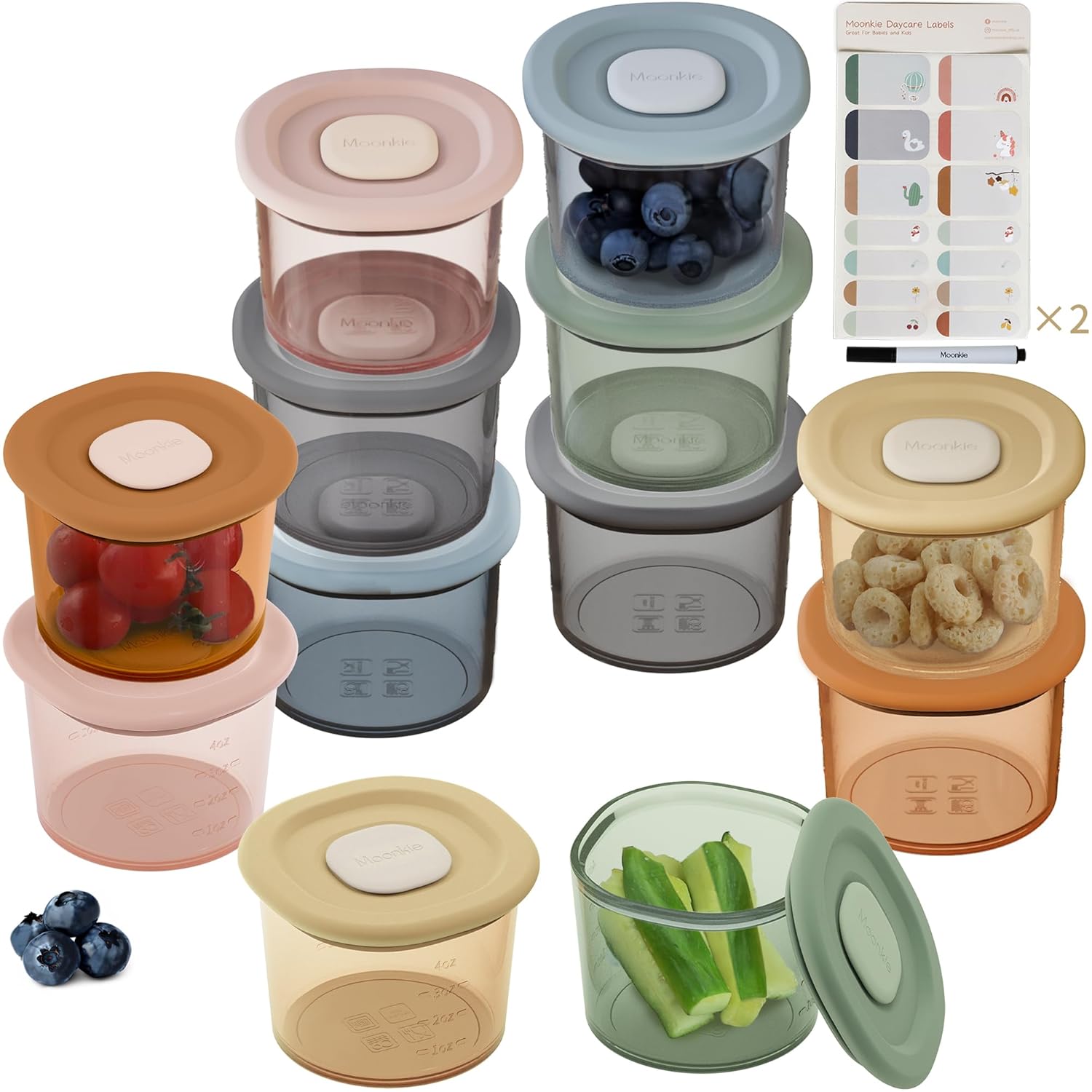 Moonkie Silicone Baby Food Containers for Easy Meal Prep