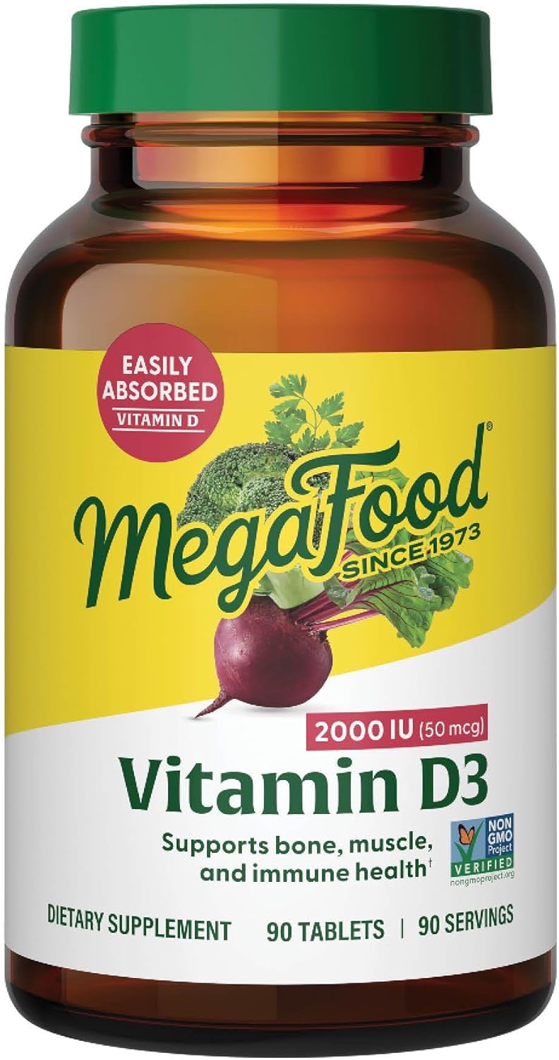 MegaFood Vitamin D3 2000 IU for Immune Support and Bones