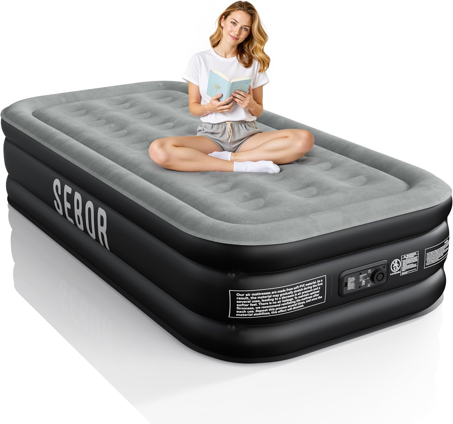 Air Mattress Twin with Built-in Pump for Comfortable Sleep