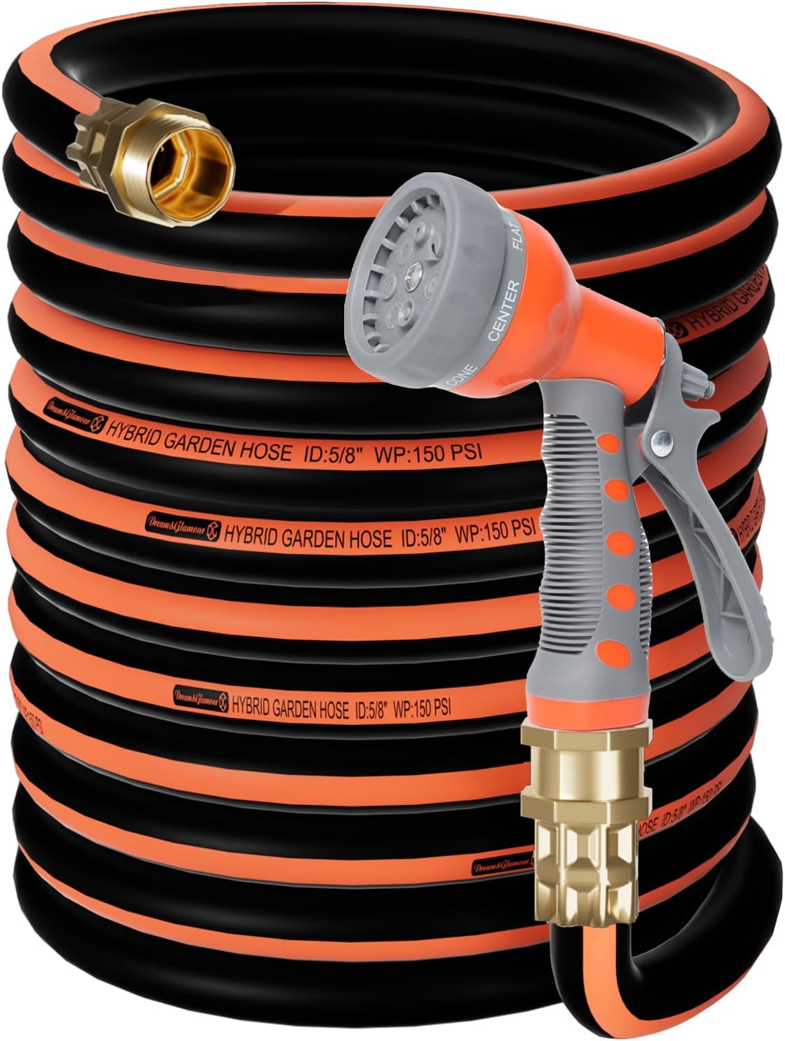 Heavy Duty Water Hose 100FT No Kink with 7 Function Nozzle