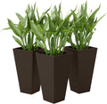 Outsunny Tall Planters for Outdoor Plants Set of 3 - Vertical Patio