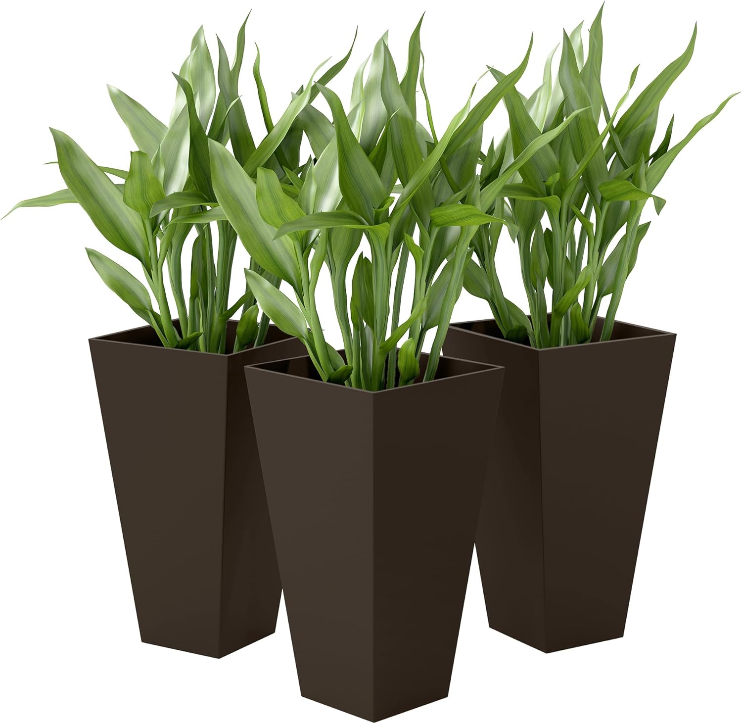 Outsunny Tall Planters Set of 3 for Outdoor Plants, 28 in