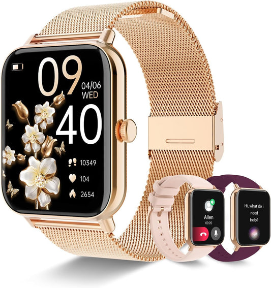 Smart Watch for Women with Bluetooth Call and Fitness Tracking
