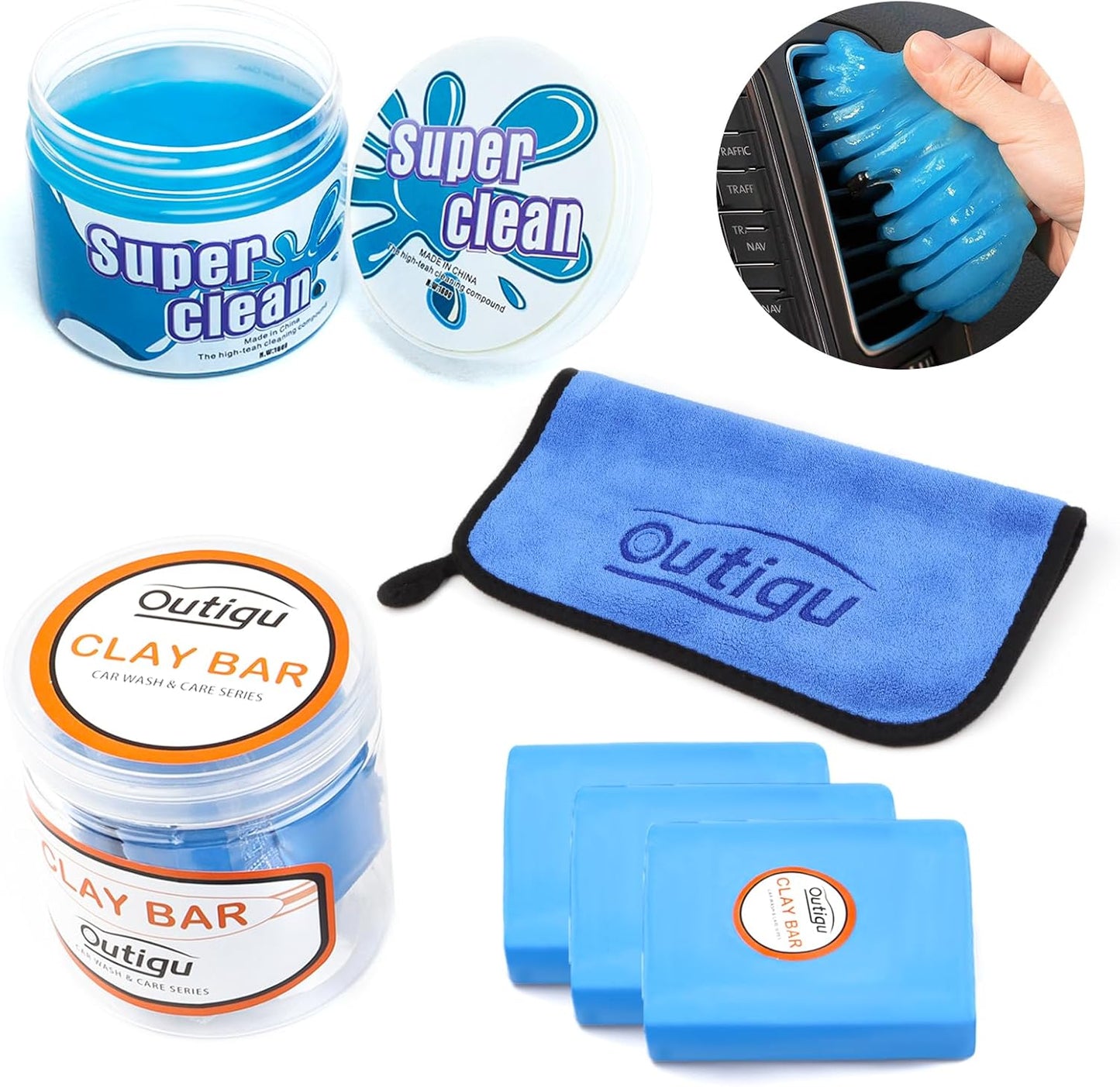 Ultimate Car Detailing Set - Clay Bar, Gel & Towel