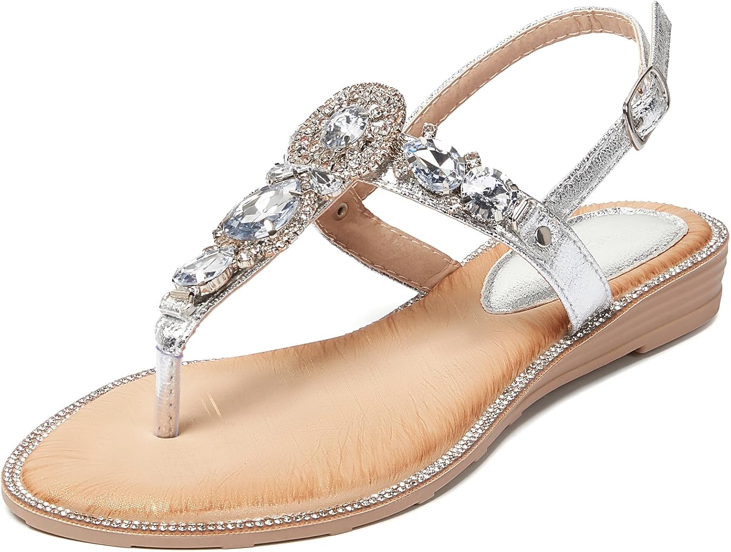iCKER Women Rhinestone Sandals for Stylish Summer Comfort