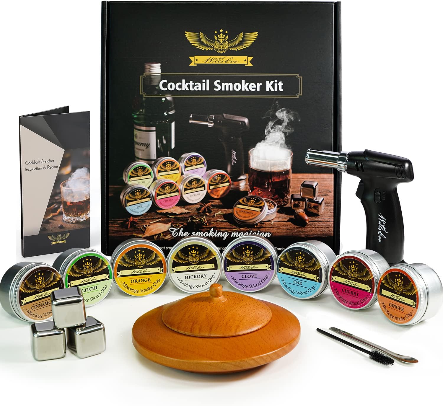 Cocktail Smoker Kit for Whiskey & Bourbon - Perfect Gift Idea