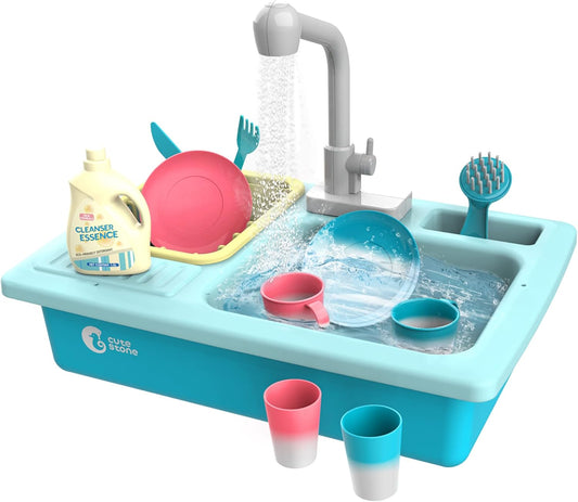 Cute Stone Color Changing Kitchen Sink Toy: Realistic Water Play