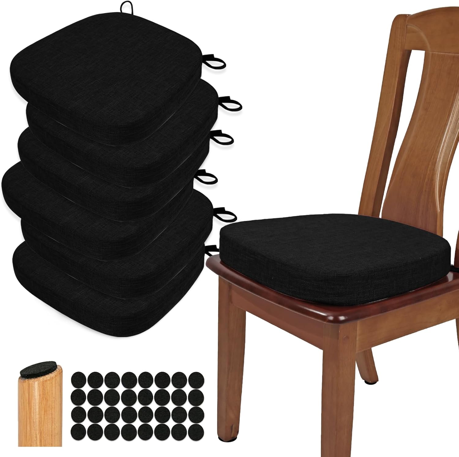 Thickened 2.5in Dining Chair Cushions Set of 6 for Comfort
