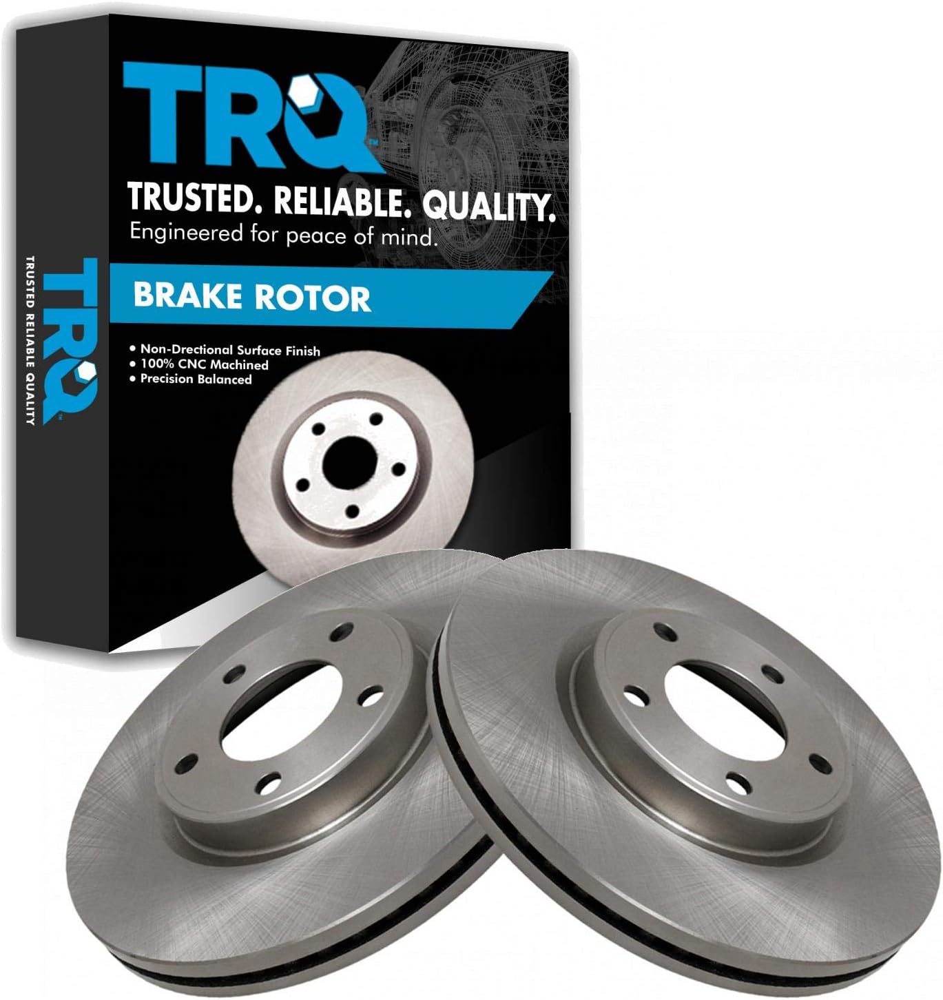 TRQ Front Brake Rotors Set Vented for 2007-2009 Ford Edge