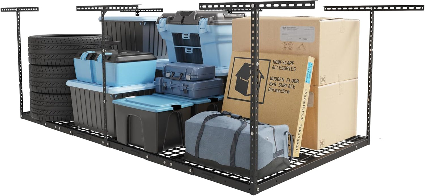 FLEXIMOUNTS 4x8 Overhead Garage Storage Rack for Maximum Space