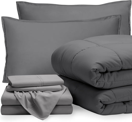 Bare Home Bed-in-A-Bag 7 Piece Comforter Set for King Size