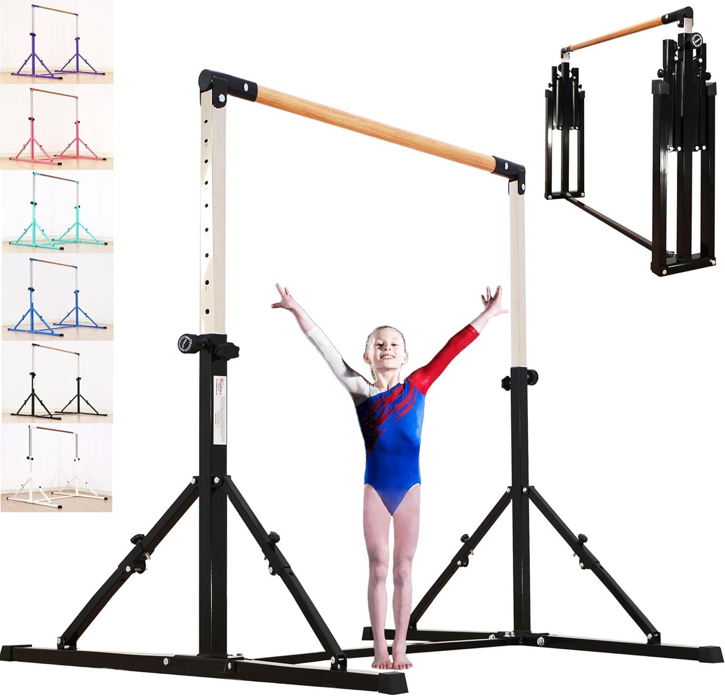 4FT/5FT Gymnastic Bar Set for Kids - Safe and Durable Design