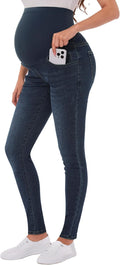 PACBREEZE Women's Maternity Over Belly Skinny Jeans - Stretchy