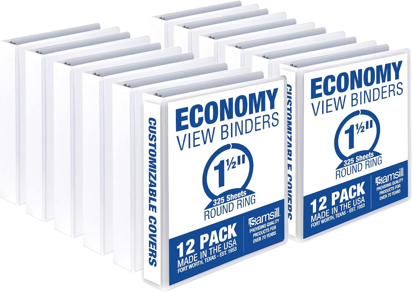 Samsill 1.5 Inch 3 Ring Binders for School, Home, Office Use