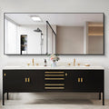 30x72in Bathroom Mirror Black Rectangle Thin Frame - Large Wall Mirror
