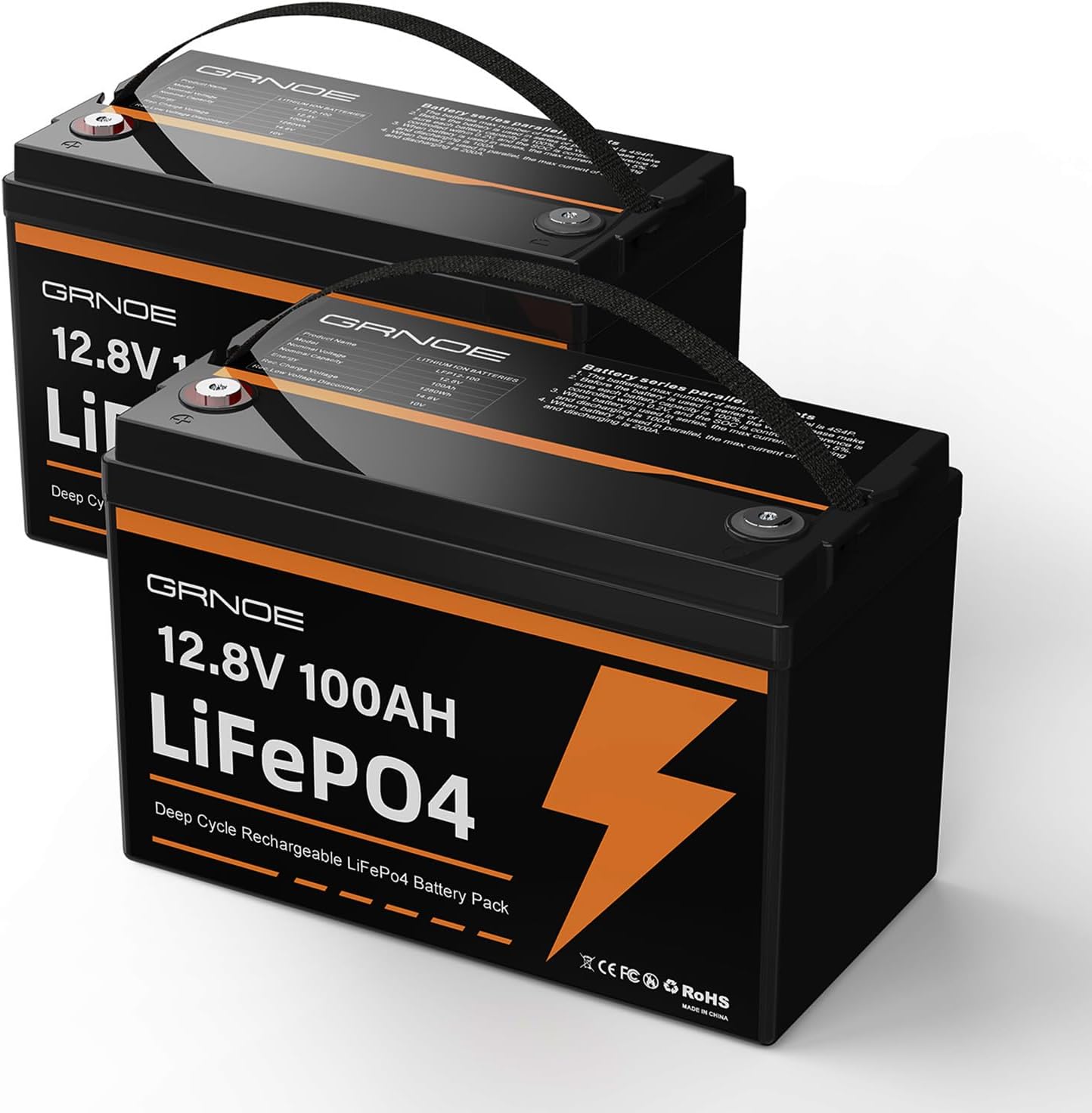 12V 100Ah LiFePO4 Battery with Built-in BMS for RV and Marine