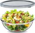6.2QT Large Glass Mixing Bowl with Lid - Clear Prep, Proof & Storage