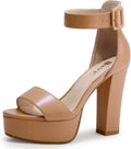IDIFU IN5 Sabrina Platform Block Chunky High Heels - Stable 5in Look