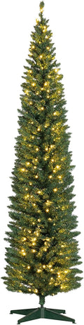 HOMCOM 8ft Tall Pre-Lit Slim Noble Fir Christmas Tree Review