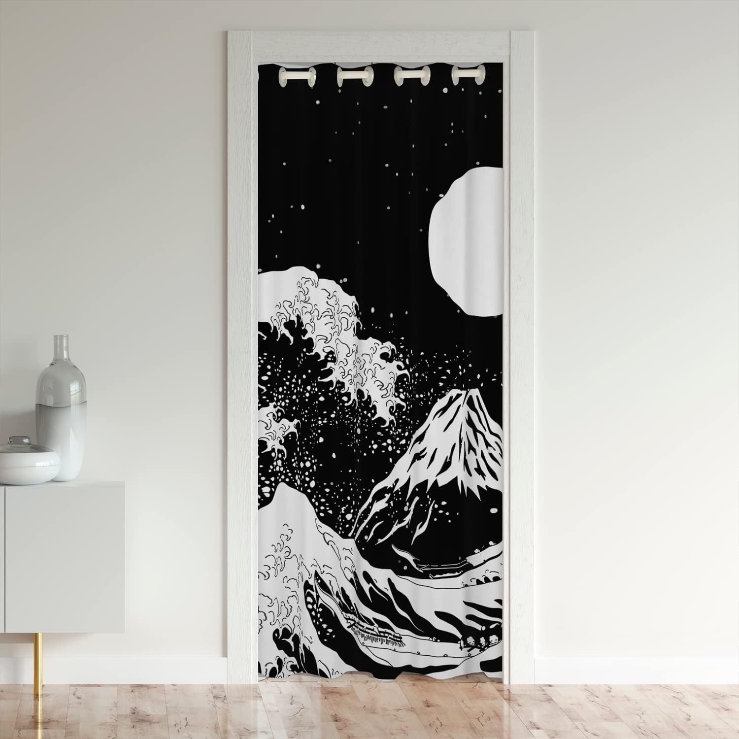 Japanese Ocean Waves Blackout Curtain - Erosebridal, Privacy Solution! 