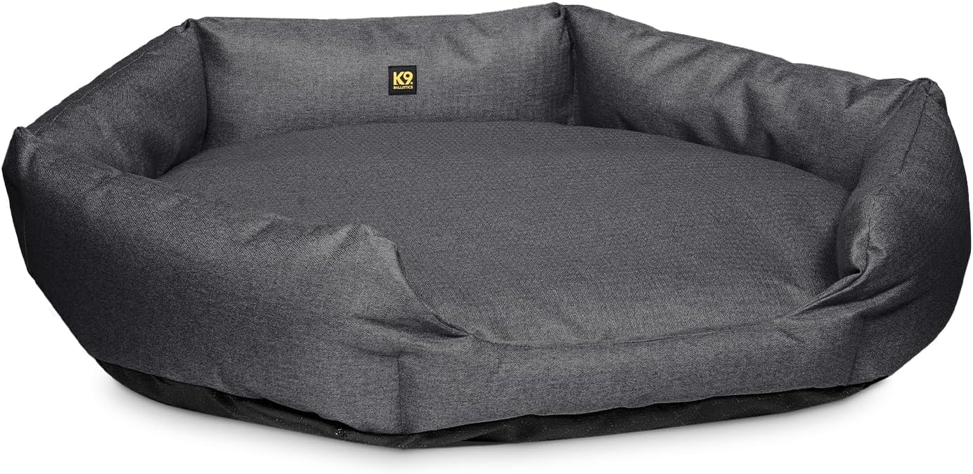 K9 Ballistics Tough Ripstop Oval Bolster Dog Bed for Comfort