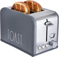 Rae Dunn Stainless Steel 2 Slice Toaster with 5 Browning Levels