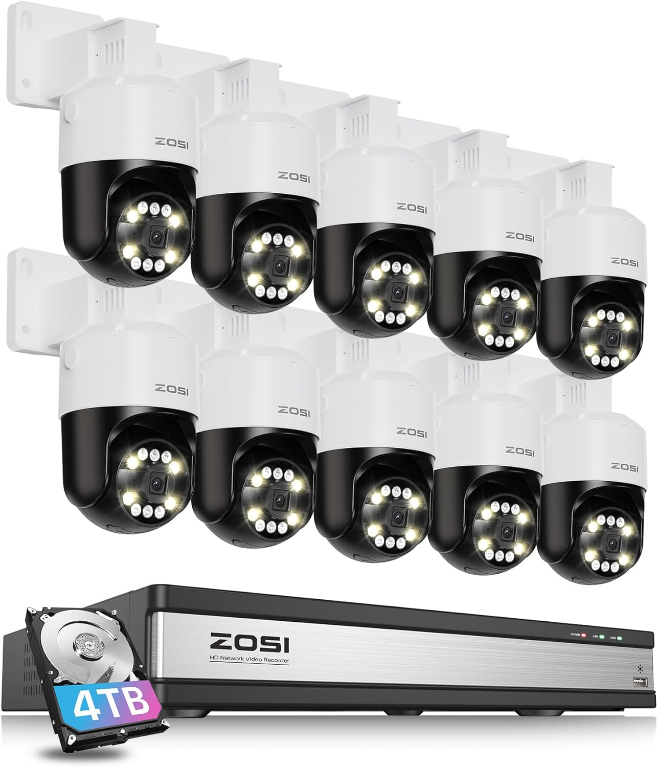 ZOSI 16 Channel 4K PoE Security Camera System with AI Detection