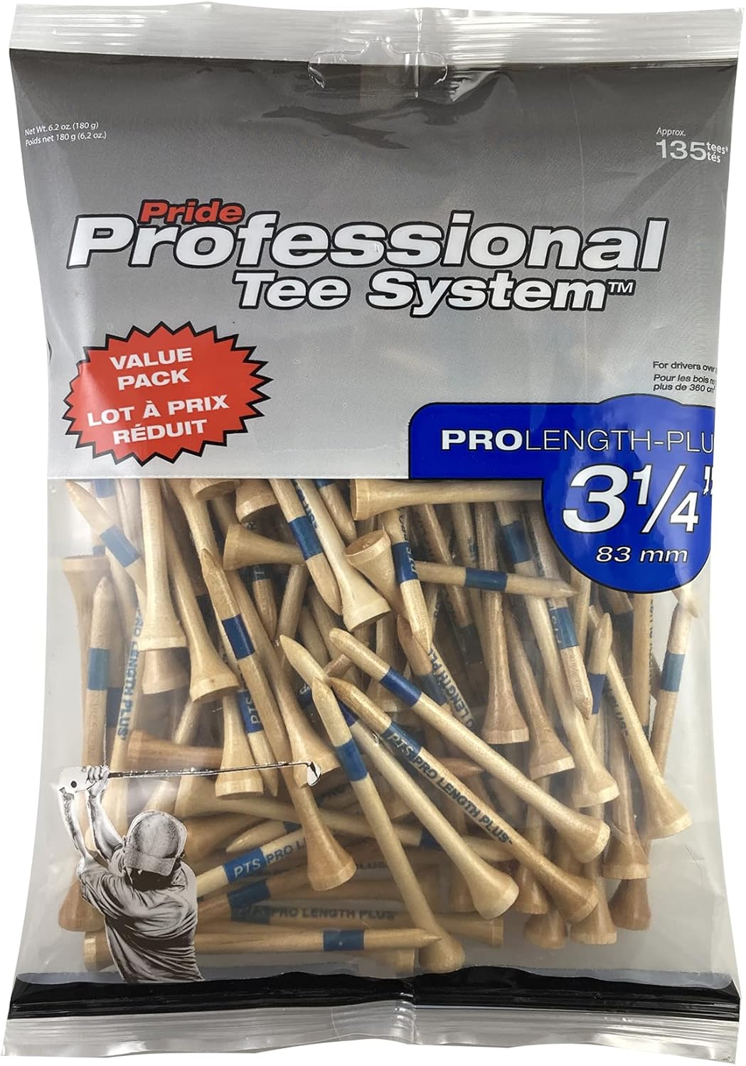 135 ProLength Plus Tees, Pride Professional System