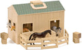 Fold and Go Wooden Horse Stable Dollhouse - Portable Play Stable