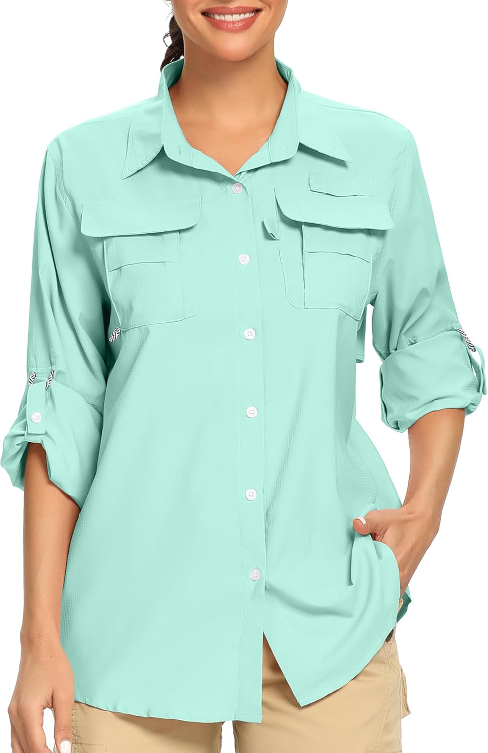 Women's UPF 50+ UV Sun Protection Safari Shirt for Outdoor Fun
