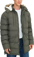 Men's Long Winter Coats Warm Water Resistant Puffy Hooded Windbreaker
