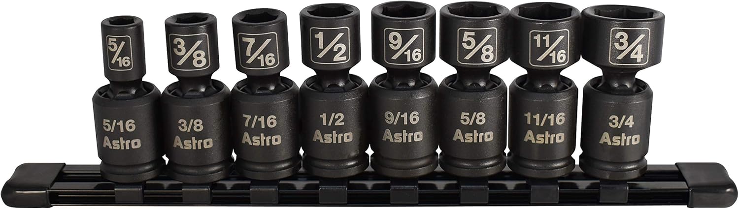 Astro Pneumatic Tool 78340 8-Piece Nano Pinless Impact Sockets
