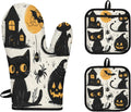 Cute Heat-Resistant Black Kitty Oven Mitts