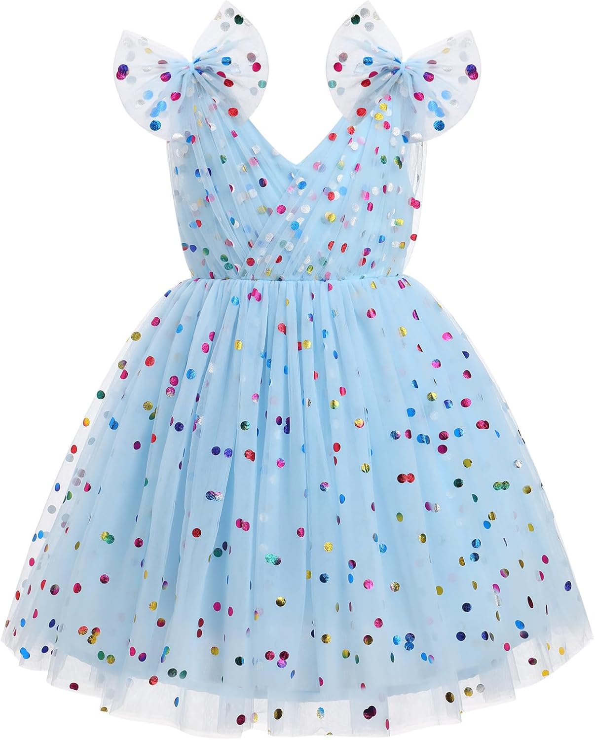 Toddler Girls Butterfly Dress with Sparkle Sequins for Parties