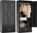Polup Metal Armoire Wardrobe Closet for Bedroom Storage