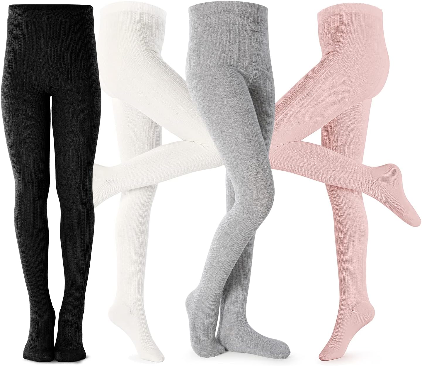 Girls Tights Toddler Cable Knit Cotton Footed Seamless Leggings