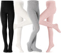 Girls Cable Knit Cotton Tights Toddler Footed Seamless 3/4 Pack - Warm