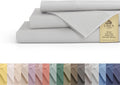 Full Size Cotton Percale Sheets Silver - 4 Piece Deep Pocket Set