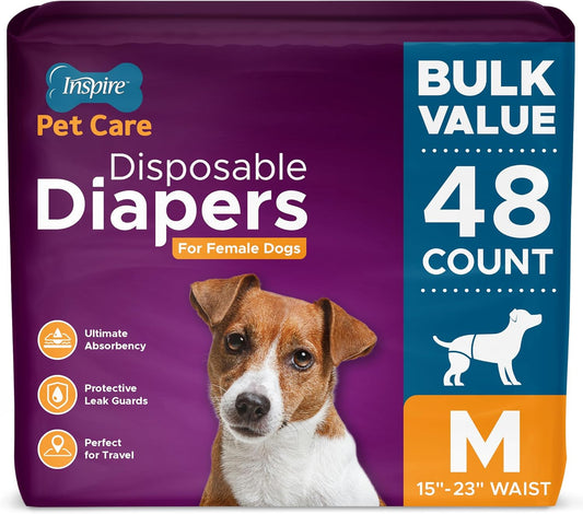 Inspire Female Dog Diapers | Bulk 48 Count