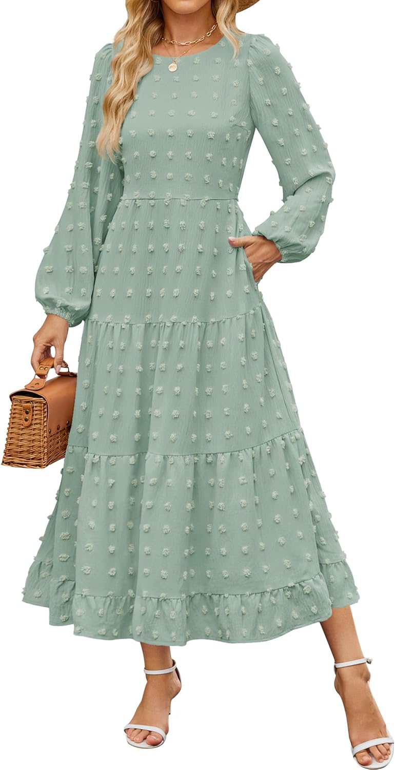 ZESICA Women's Fall Long Sleeve Maxi Dress for Every Occasion