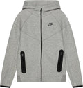 Big Kids' Tech Fleece Full-Zip Hoodie in Dark Grey Heather - Extended