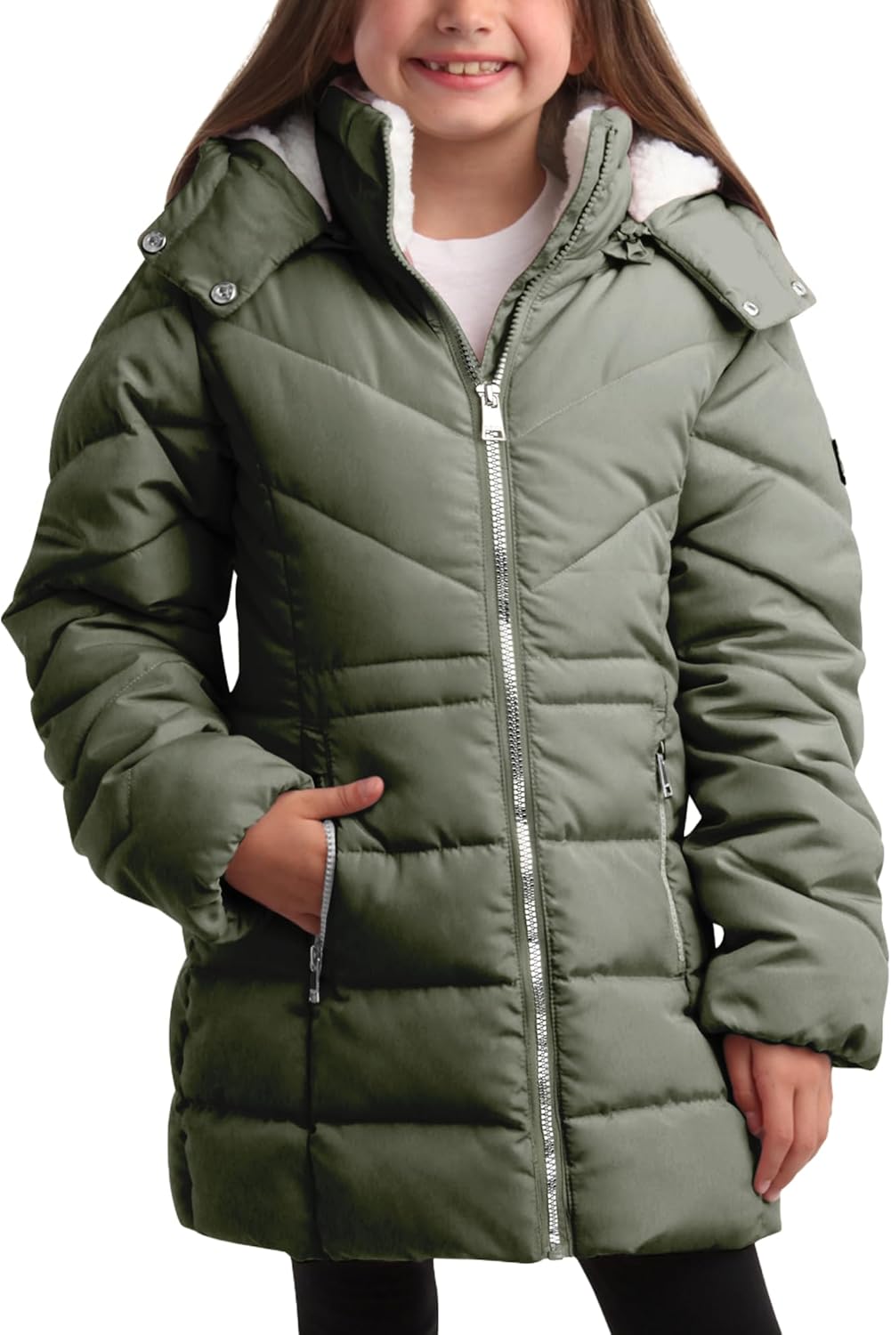 DKNY Girls Winter Jacket - Heavyweight Anorak Puffer Coat