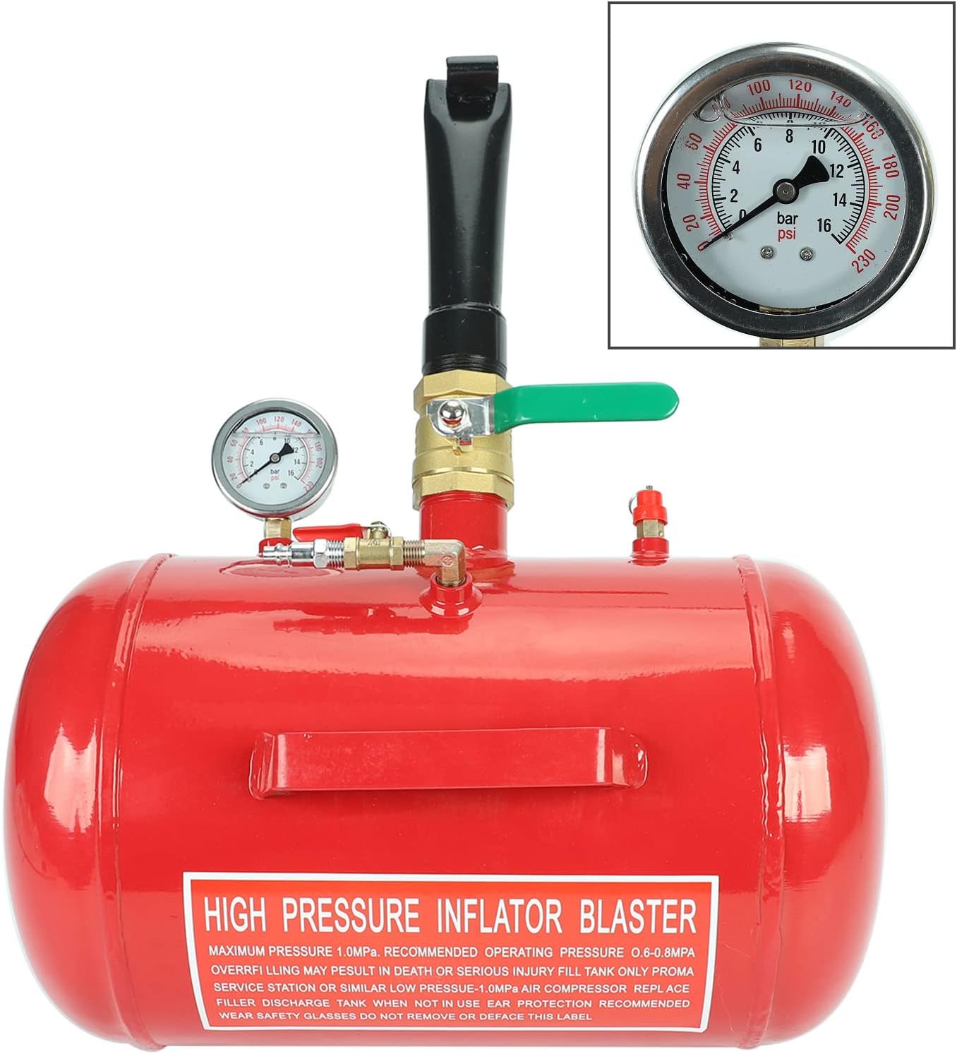 5 Gallon Air Tire Bead Seater for Heavy Duty Vehicles - Red