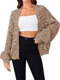Trendy SHENHE Women's Long Sleeve Cardigan with Color Block Design