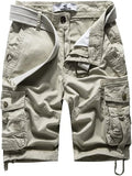 Women Cotton Cargo Shorts with Zipper Multi-Pockets - Comfortable Fit
