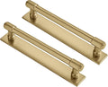 Brushed Gold 6in Center Cabinet Pull Backplate 5 Pack - Solid Zinc