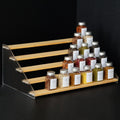 Tiered Spice Rack 5-Tier Pantry Organizer - Natural Wood Stair Riser
