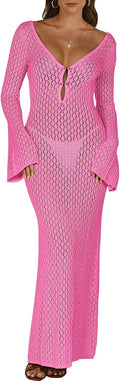 ANRABESS Crochet Swim Cover Up Dress - Beach Layering Essential