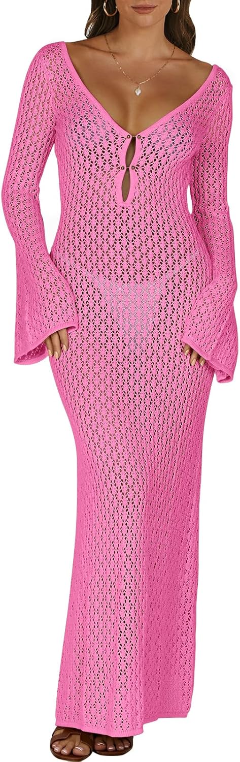 ANRABESS Women Swimsuit Crochet Cover Up for Summer Vacations