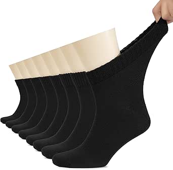 Hugh Ugoli Men's Cotton Diabetic Ankle Socks for Comfort